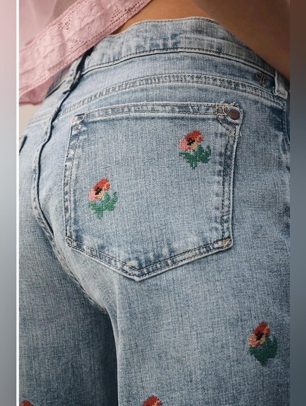 Pilcro By Anthropologie Embroidered Jeans, Size 24 Petite, nwot - Picture 2 of 3
